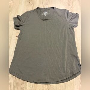 KUHL size S women’s scoop neck tee. color is gray or khaki tone like new